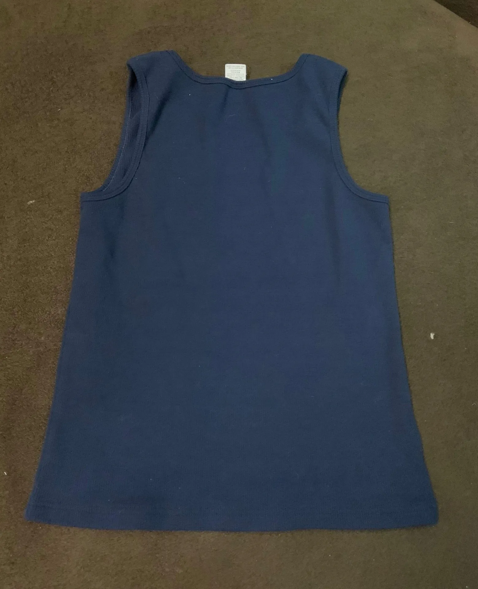 L  Blue Ribbed Sports Top - Image 2