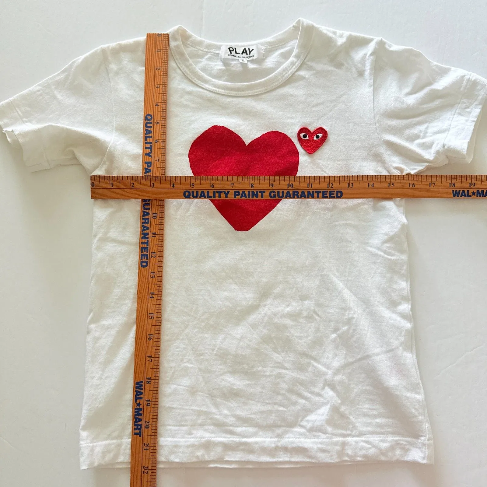 Comme des Garcons Play Womens Heart White Short Sleeve T - Image 6