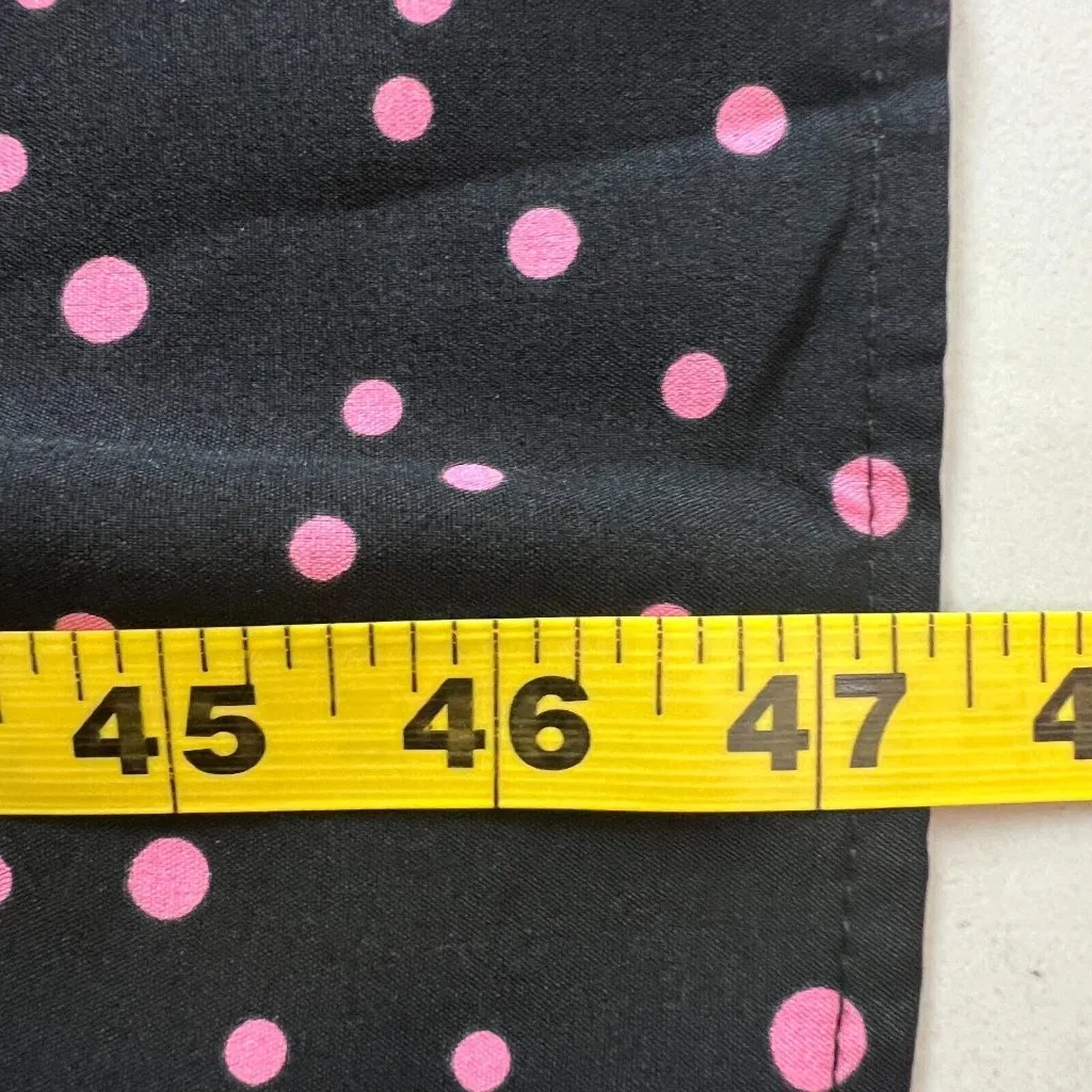 Suzanne Betro Midi Dress 1X Black Pink Polka Dot 3/4 Balloon Sleeve Pockets Plus - Image 3