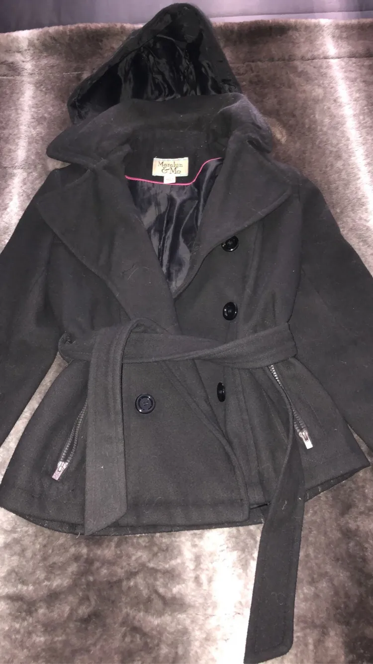 Maralyn & Me Black Peacoat - Image 3