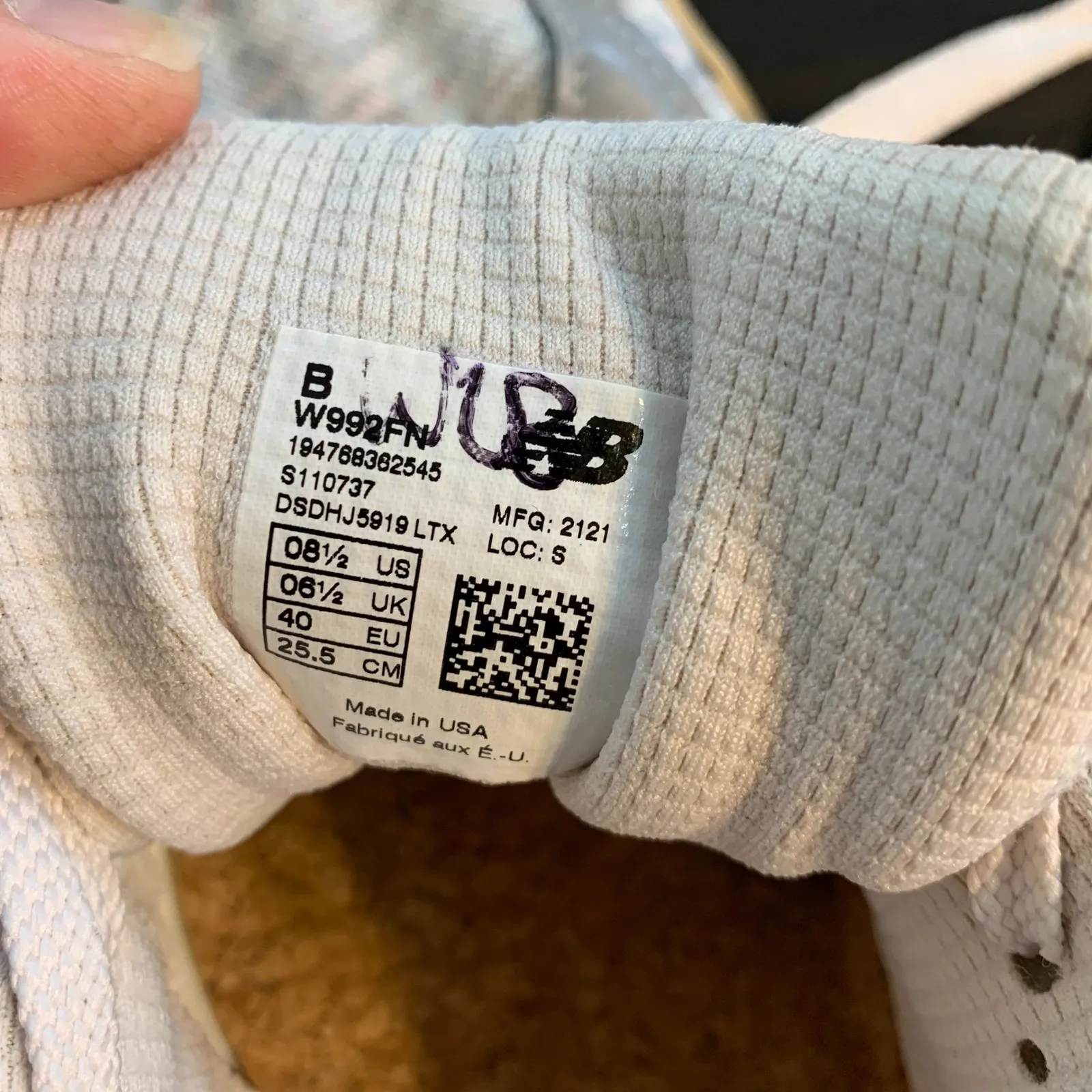 New Balance W992FN Women's Beige Gray Running Shoes Sneakers Size 8.5‎ US READ - Image 8