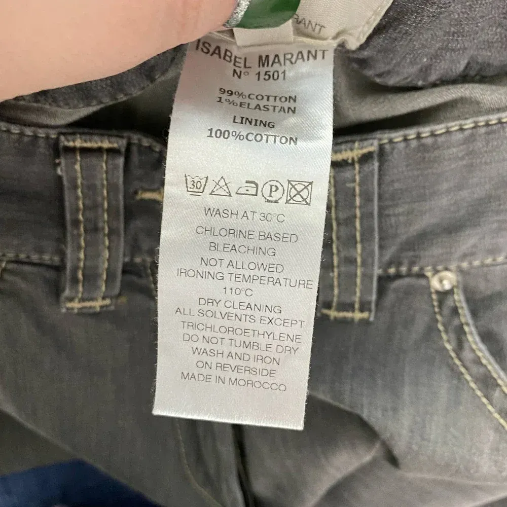 Isabel Marant Etoile Gray Denim Contrast Stitch Skinny Jeans Size 0 / US 2 - Image 11