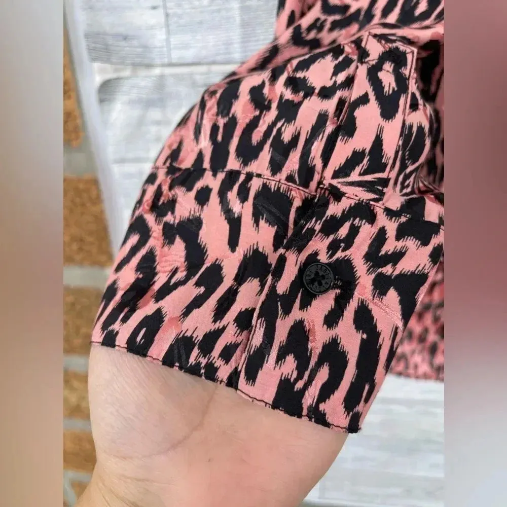 ZADIG&VOLTAIRE Tink Squeleton Leopard Print Silk Blend Blouse - Rose medium - Image 5