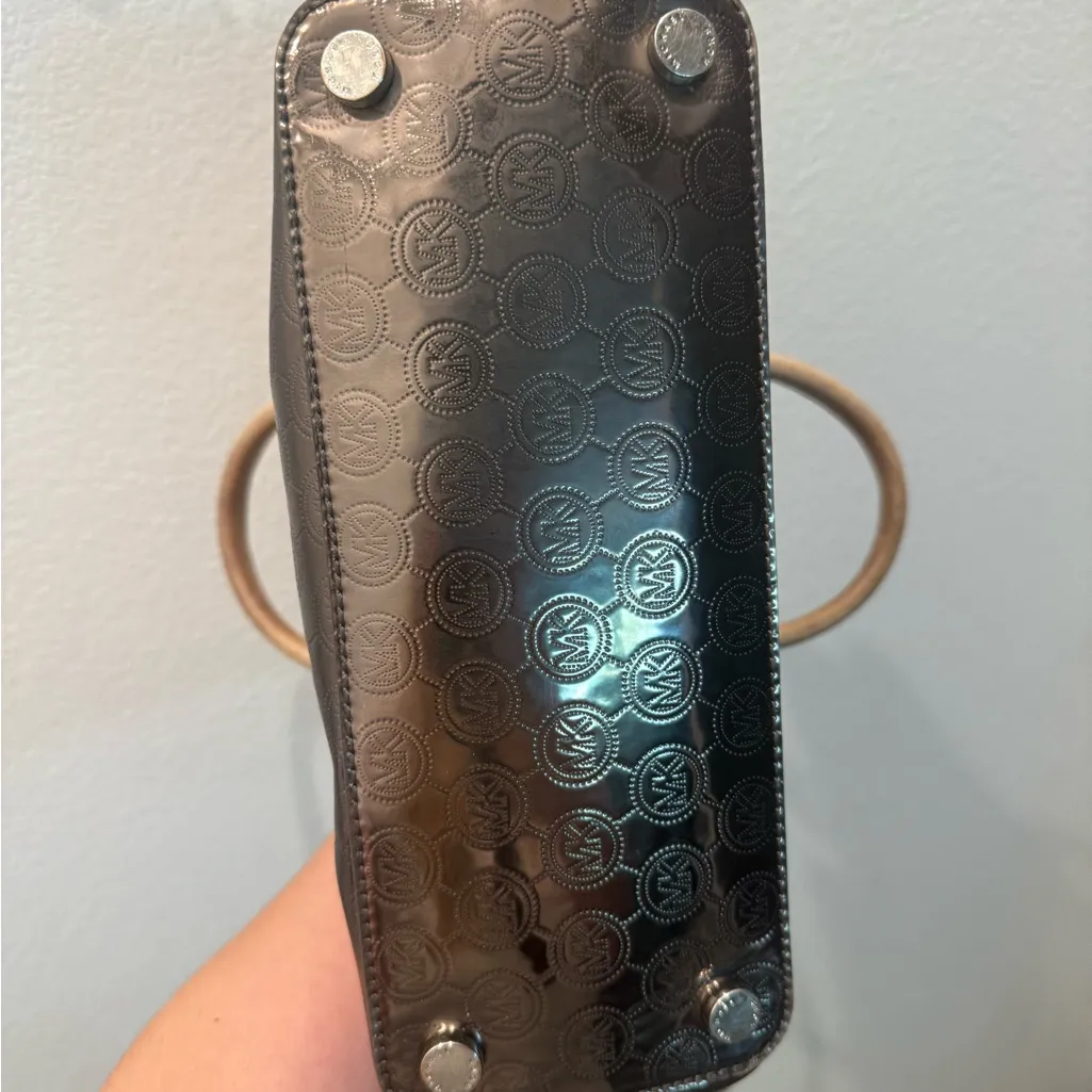 Michael Kors Metallic Logo Satchel Handbag - Image 7