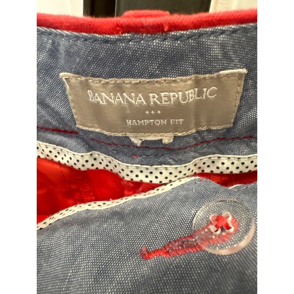 Banana Republic Hampton Fit Bermuda Walking Shorts Size 6/8 Color- Watermelon - Image 3