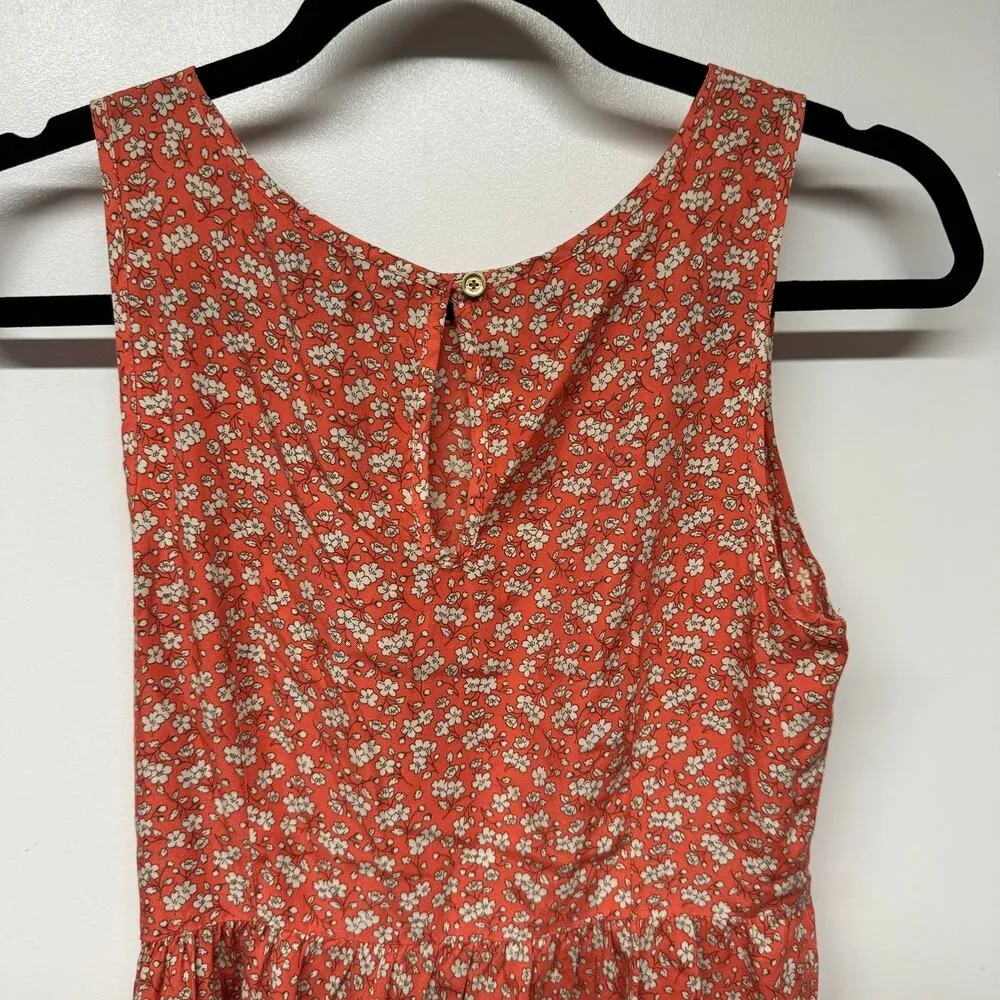 Juicy Couture Womens Orange White Micro Print Silk Fit Flare Skater Dress 2/XS - Image 4