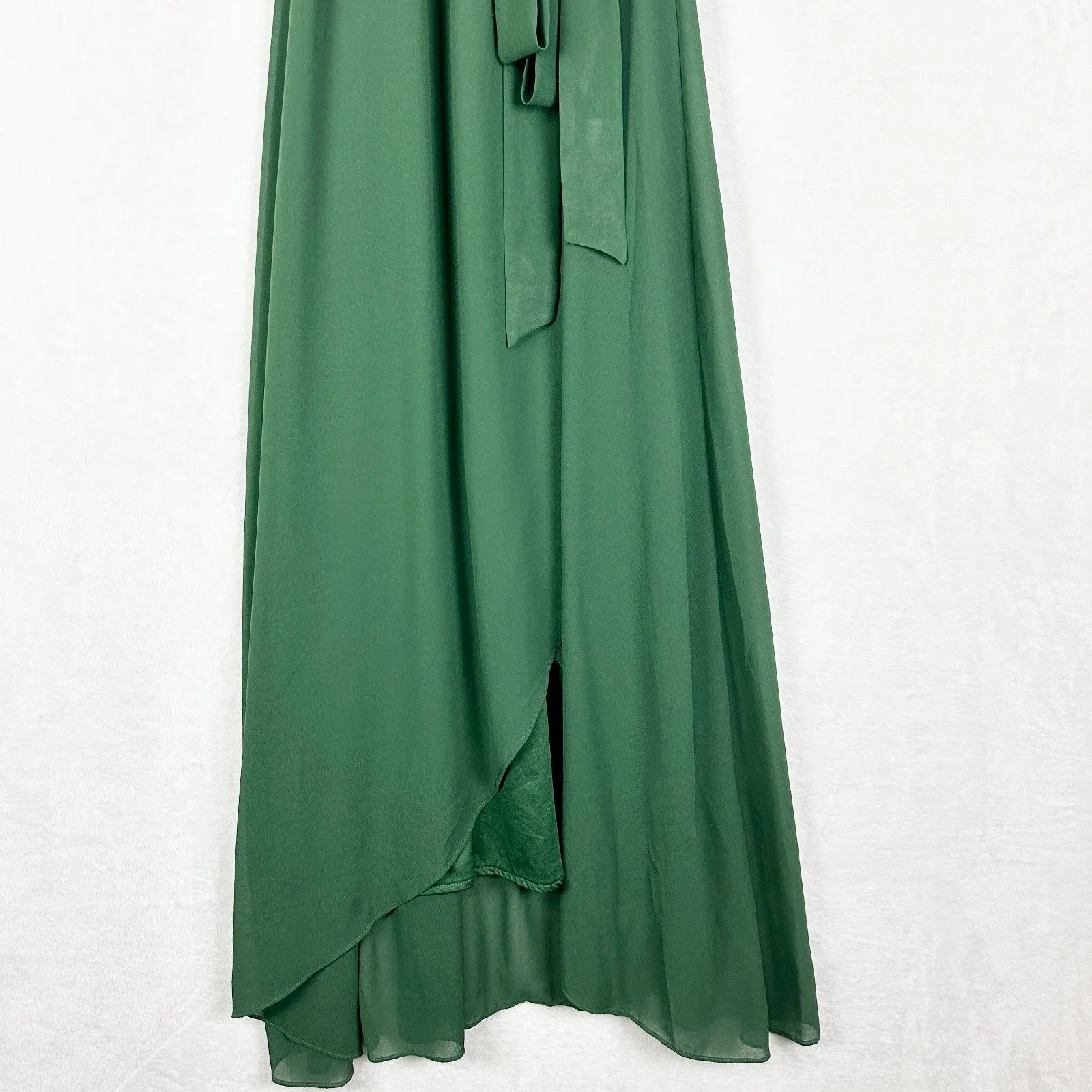 Baltic Born Katya Ruffle Maxi Dress Size Small Evergreen Chiffon - Image 8