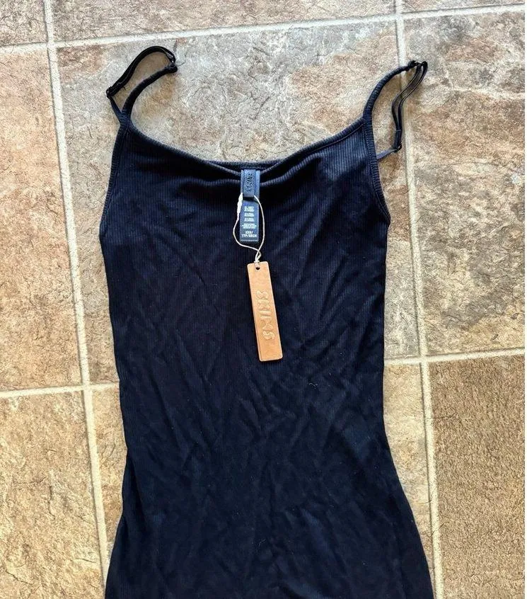 Skims Soft Lounge Mini Slip Dress Onyx Size XXS - Image 8