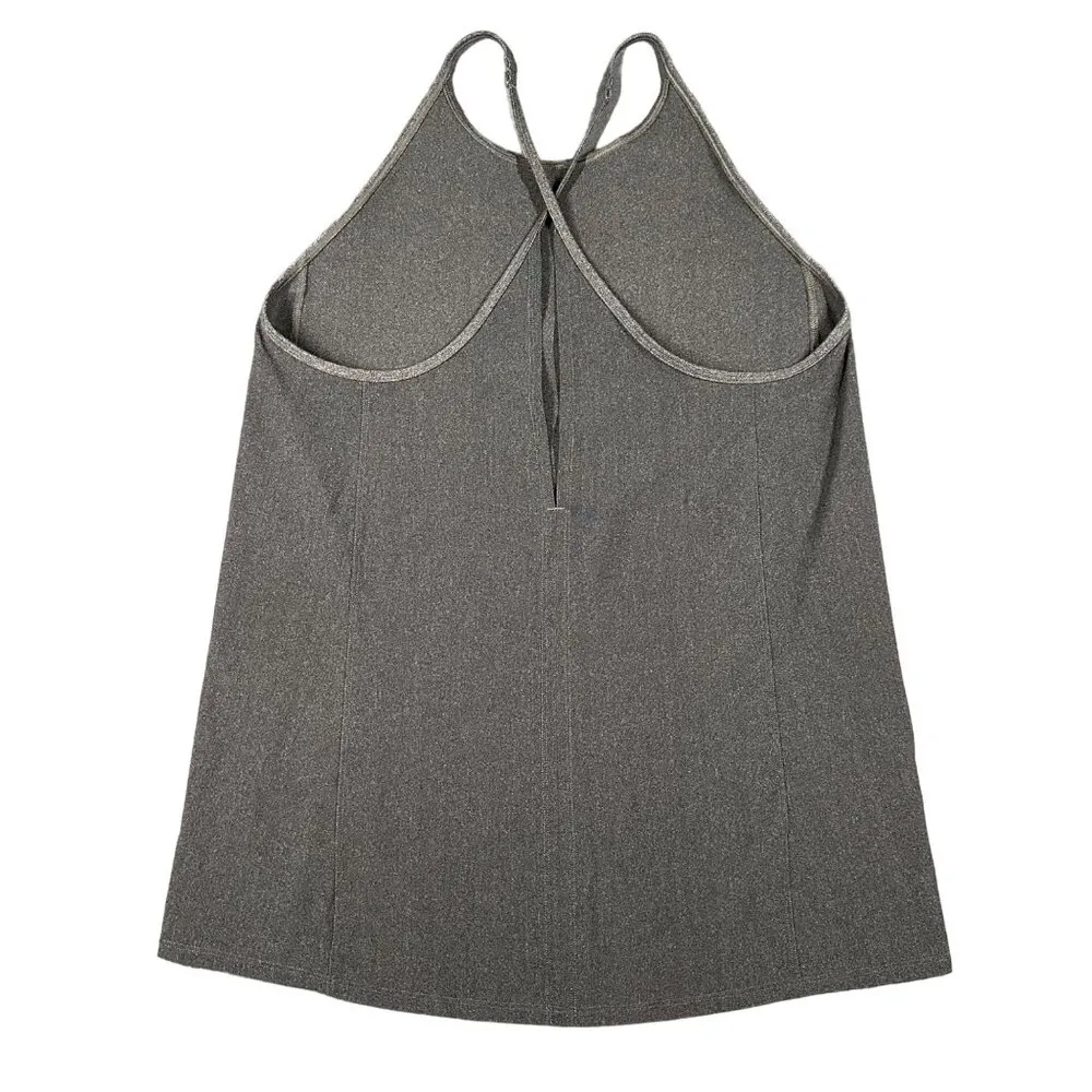 Lululemon Athletica Womens M/8 Dark Gray Criss Cross Strap Open Hole Back Tank - Image 6
