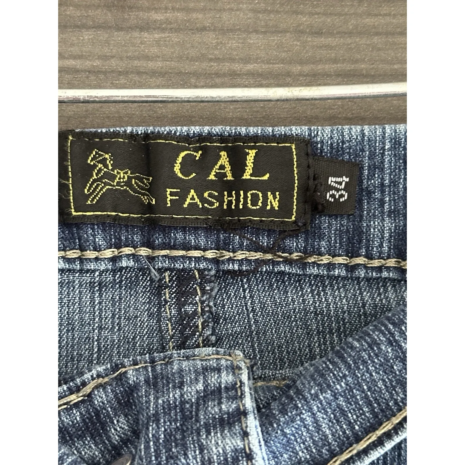 Y2K Jeweled Embroidered Denim Skirt Size 34 Midi Pleated Trad Wife Western Midi Blue - Image 7