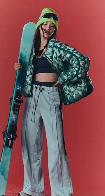 Free People Movement Fineline Wide Leg Sweatpants White/Black Flare Jogger White Size M - Image 1