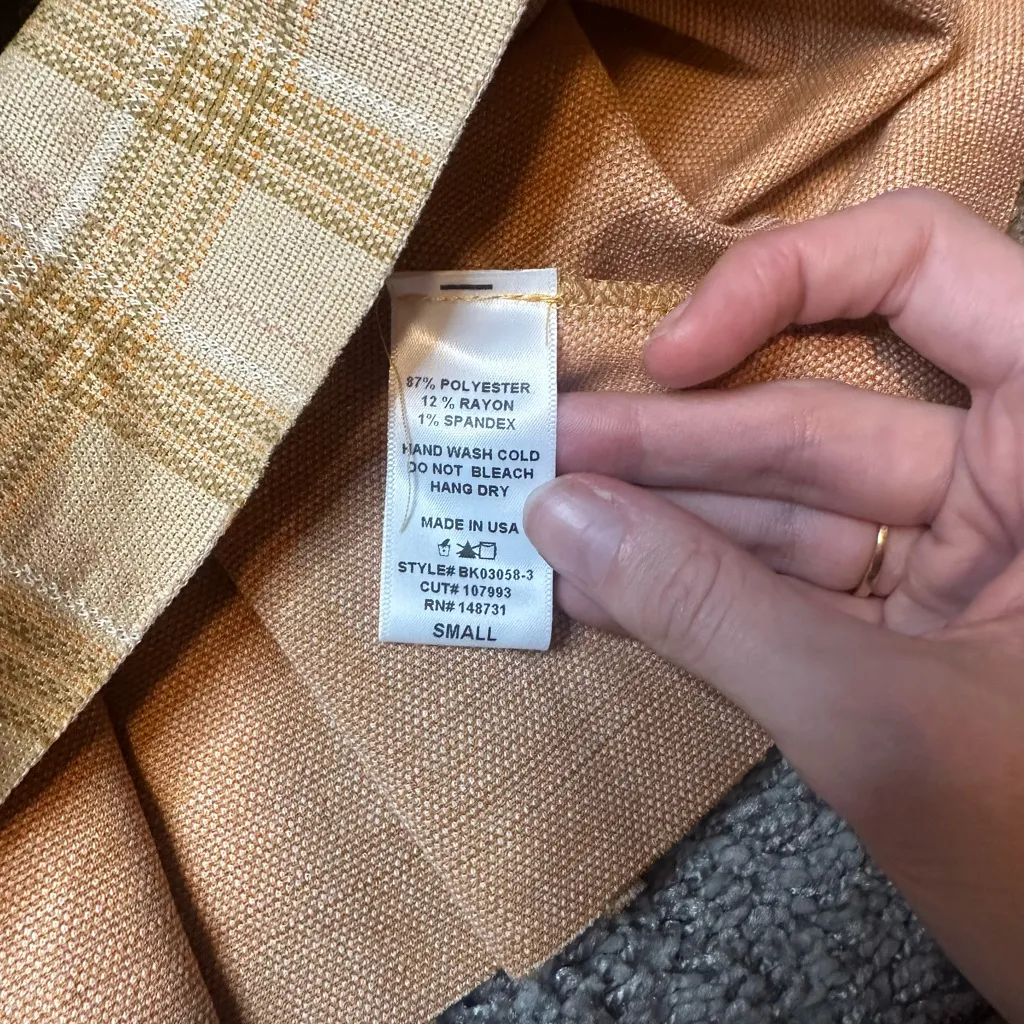 Blue Blush Yellow Plaid Mini Skirt - Image 5