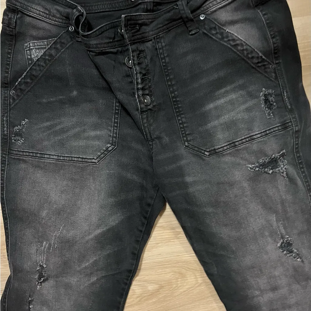 FP Free People Black Distressed Jeans Size 10 - Image 5