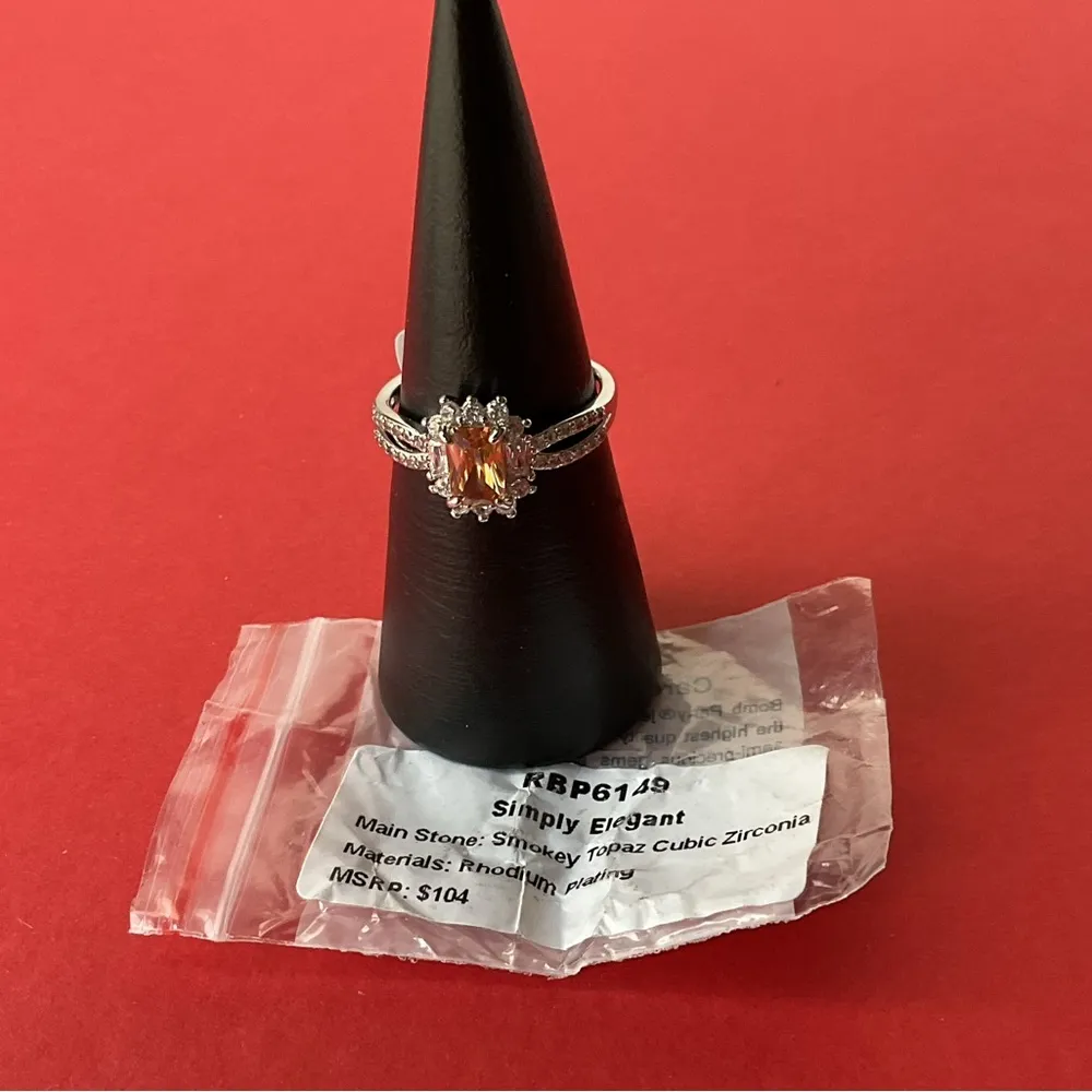 Bomb Party RBP6149 “Simply Elegant” Cubic Zirconia on Rhodium Size 10 Ring NWT - Image 4