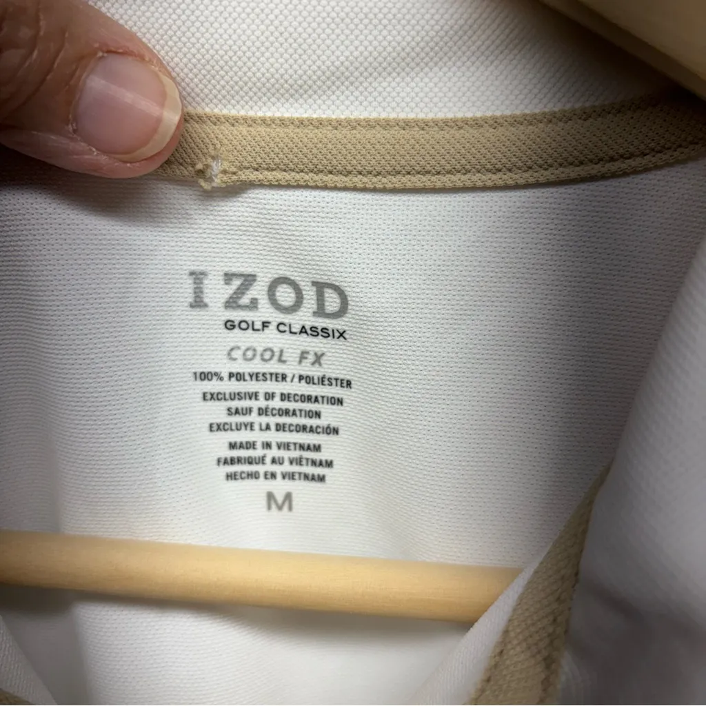 Izod Women's‎ White and Tan Zip-Up Tank Top - Image 2