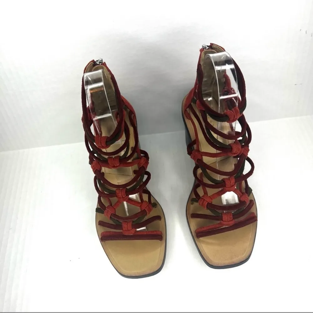 RAG & BONE Camille Cage Macramé Suede Terracotta Sandals - Image 3