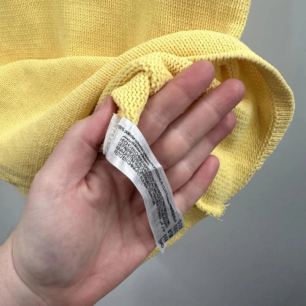 ZARA Yellow PERFORATED collated Knit tennis Dress Size Medium - Image 5