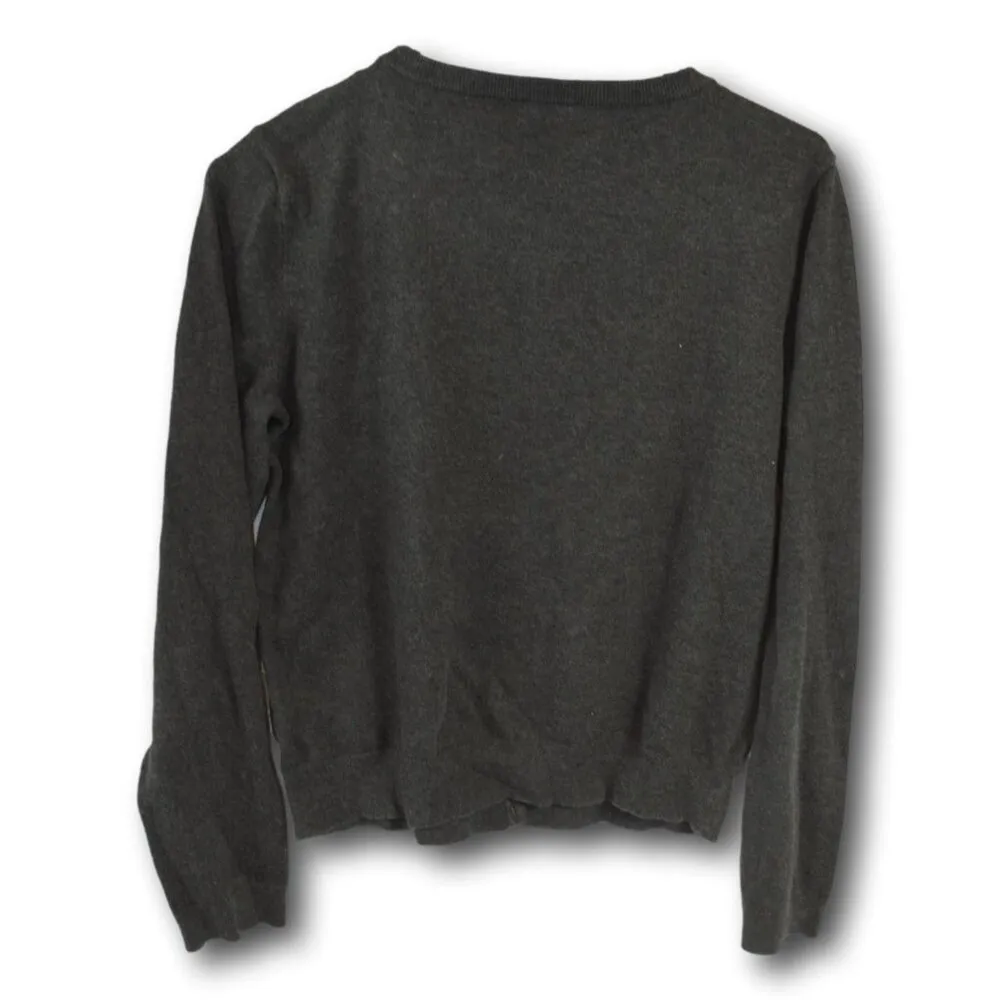 Vince Camuto Women's Cardigan Sweater – Grey with Black Lace Front – Size: M - Image 3