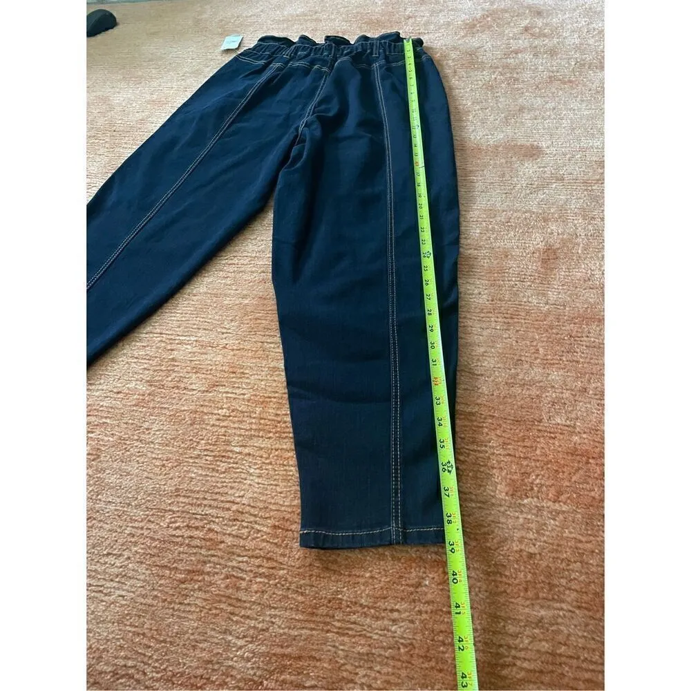 NWT VINTAGE AMERICA Jeans Pants Denim Paperbag Waist 80s Retro Size 12 Blue - Image 7