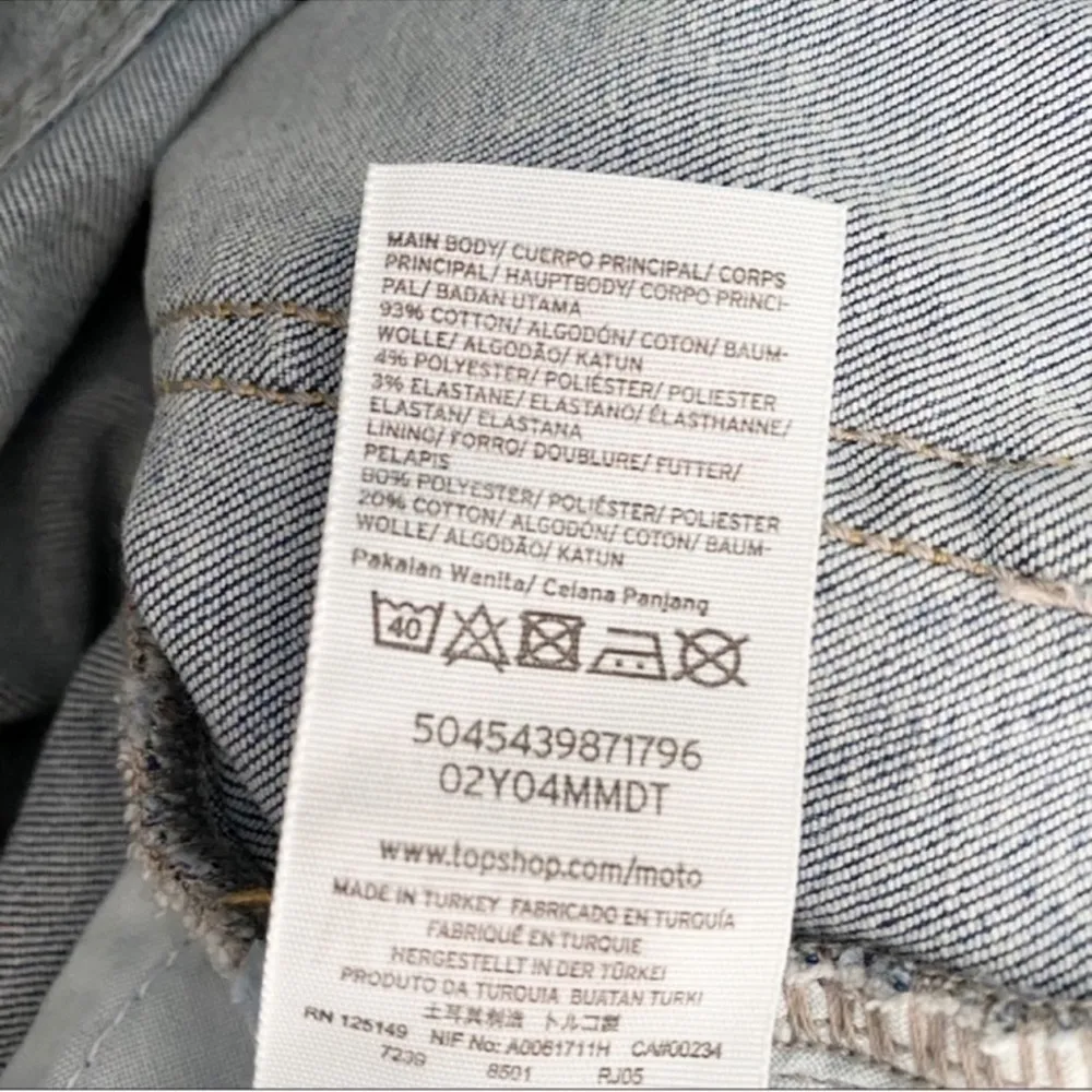 Topshop Moto High Rise Ankle Length Distressed Knees Skinny Jeans Size 26 Waist - Image 10