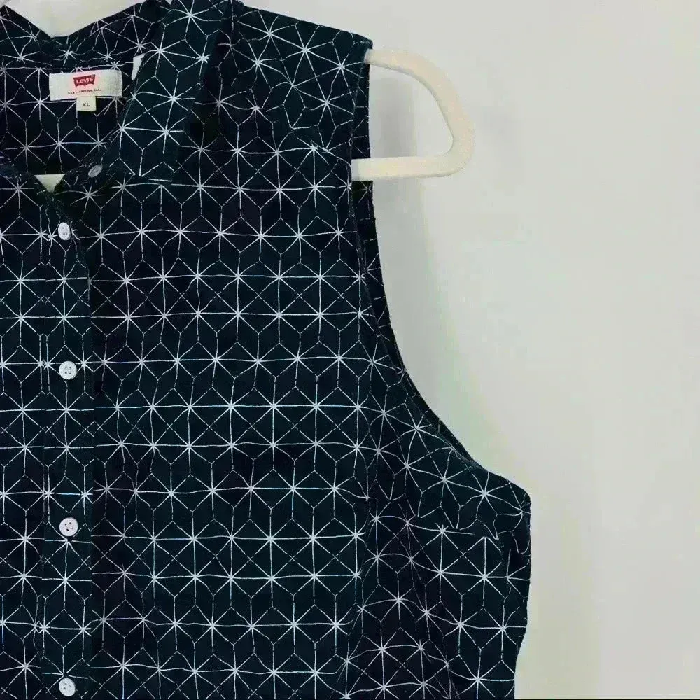 Levi’s Navy/White‎ Shorts Romper With Pockets Size XL - Image 9