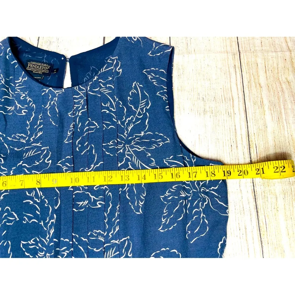 Pendleton Women’s Dress Size 10 Floral Lined Sleeveless Pleated Top Knee Length - Image 7