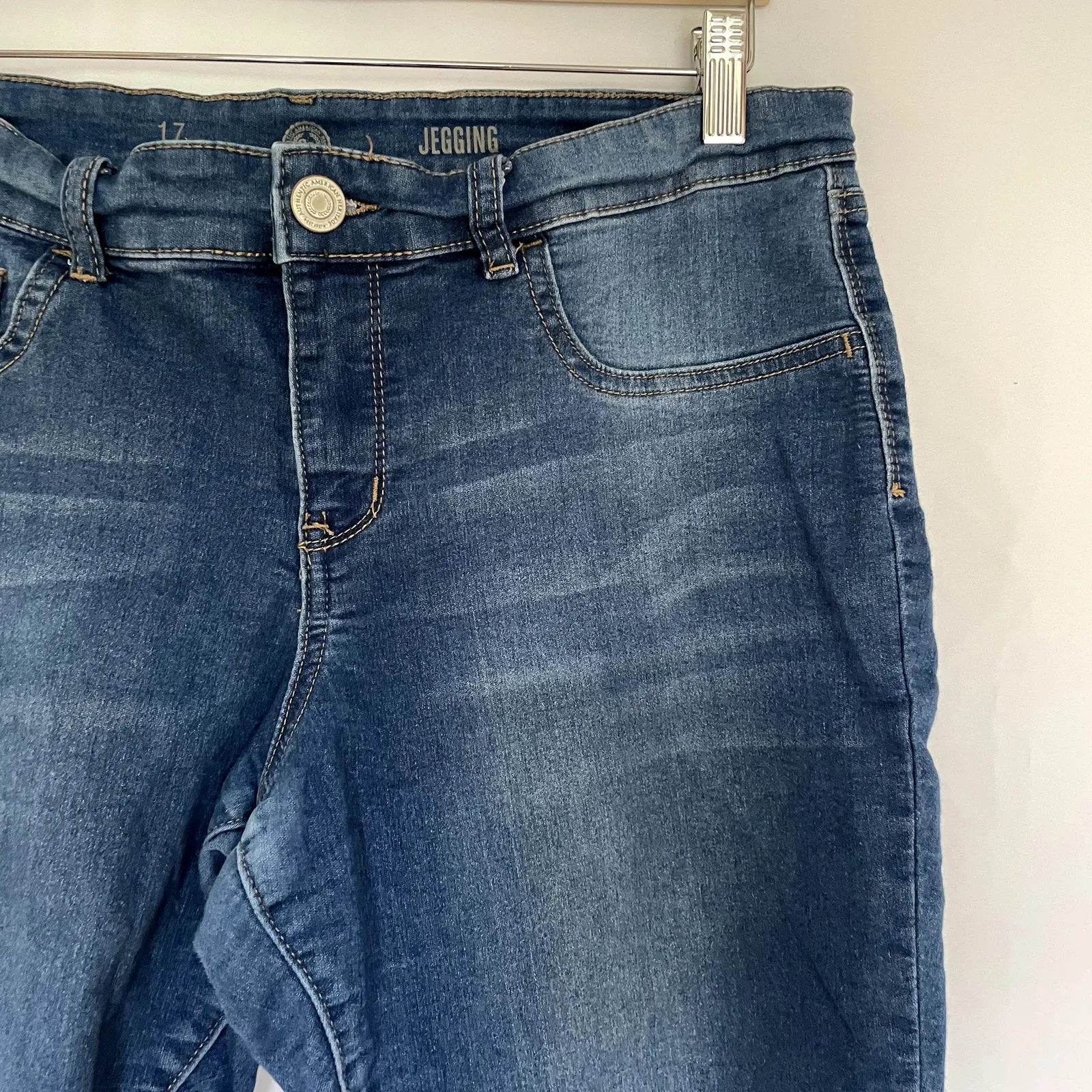 So Jegging juniors size 17 cotton medium wash blue jeans mid rise slim pants - Image 2