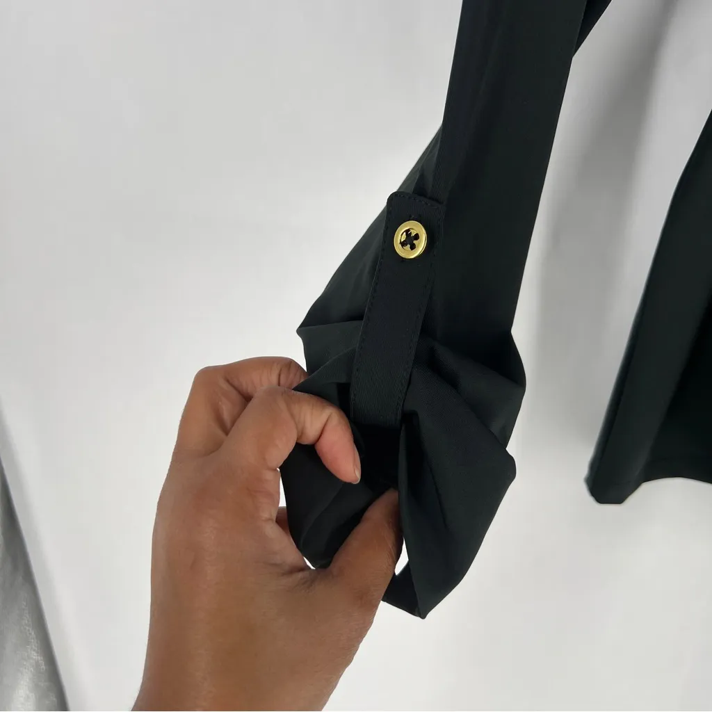 AmberNoon II llyas Utility Jacket Black Belted Button Front Jacket UPF 50 Size S - Image 7