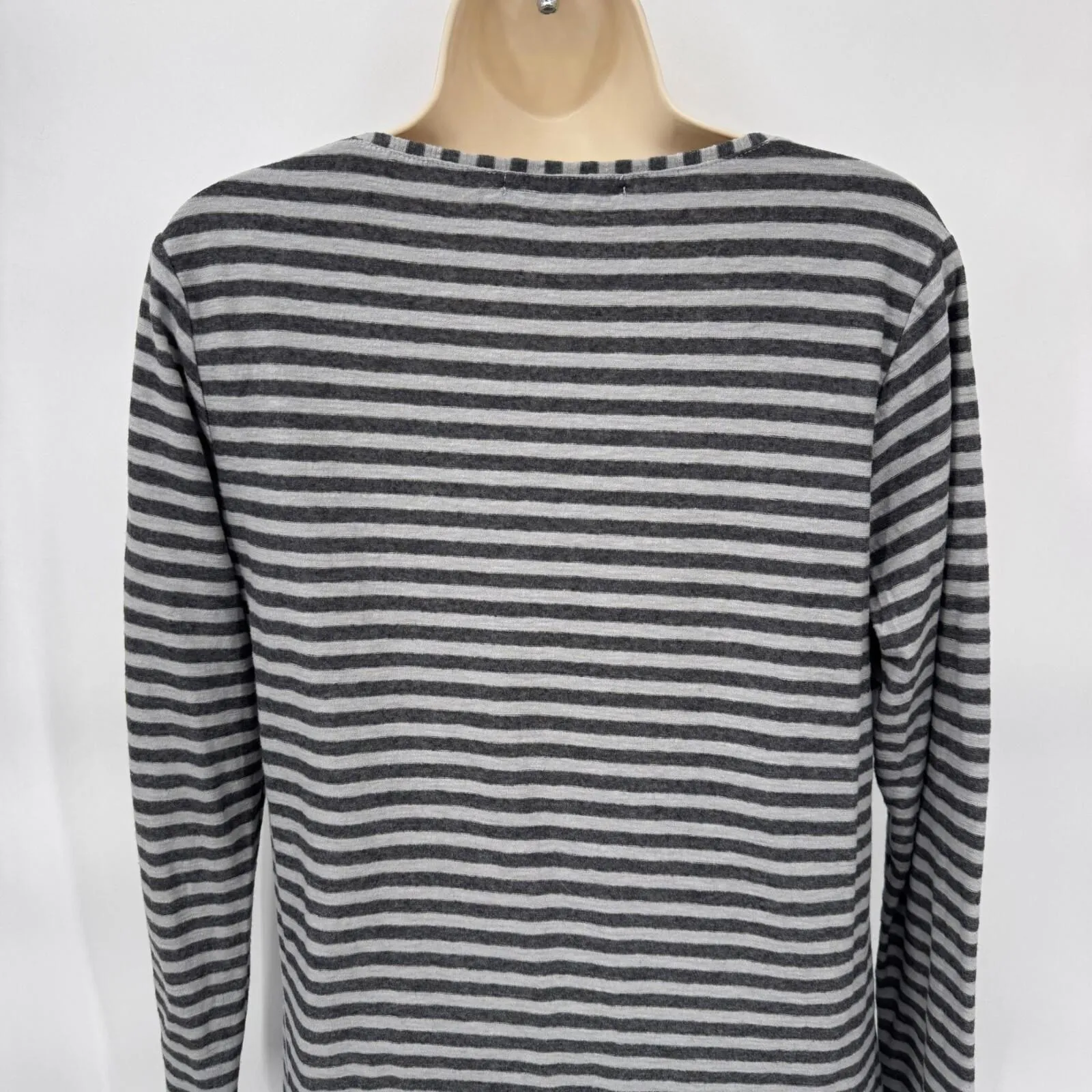 Cut Loose‎ Asymmetrical High Low Tunic Womens Small Gray Stripe Cotton Blend - Image 5