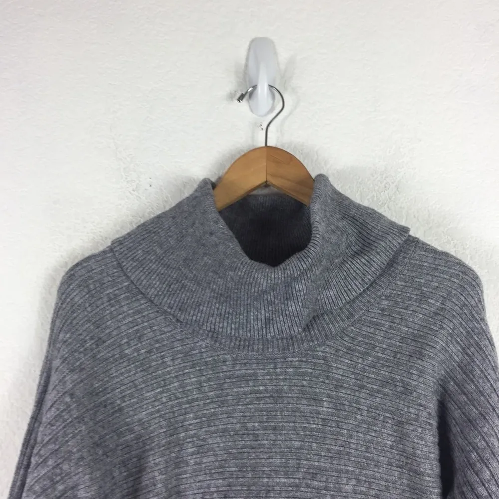 Anthropologie Moth Grey Ribbed Cowl Neck Oversized Cozy Knit Sweater Small - Image 4