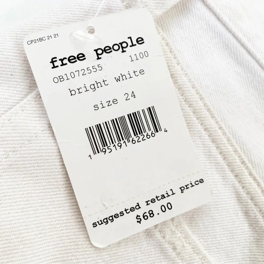 Free People Makai Cutoff Short White Denim Distressed Size 24 NWT - Image 10