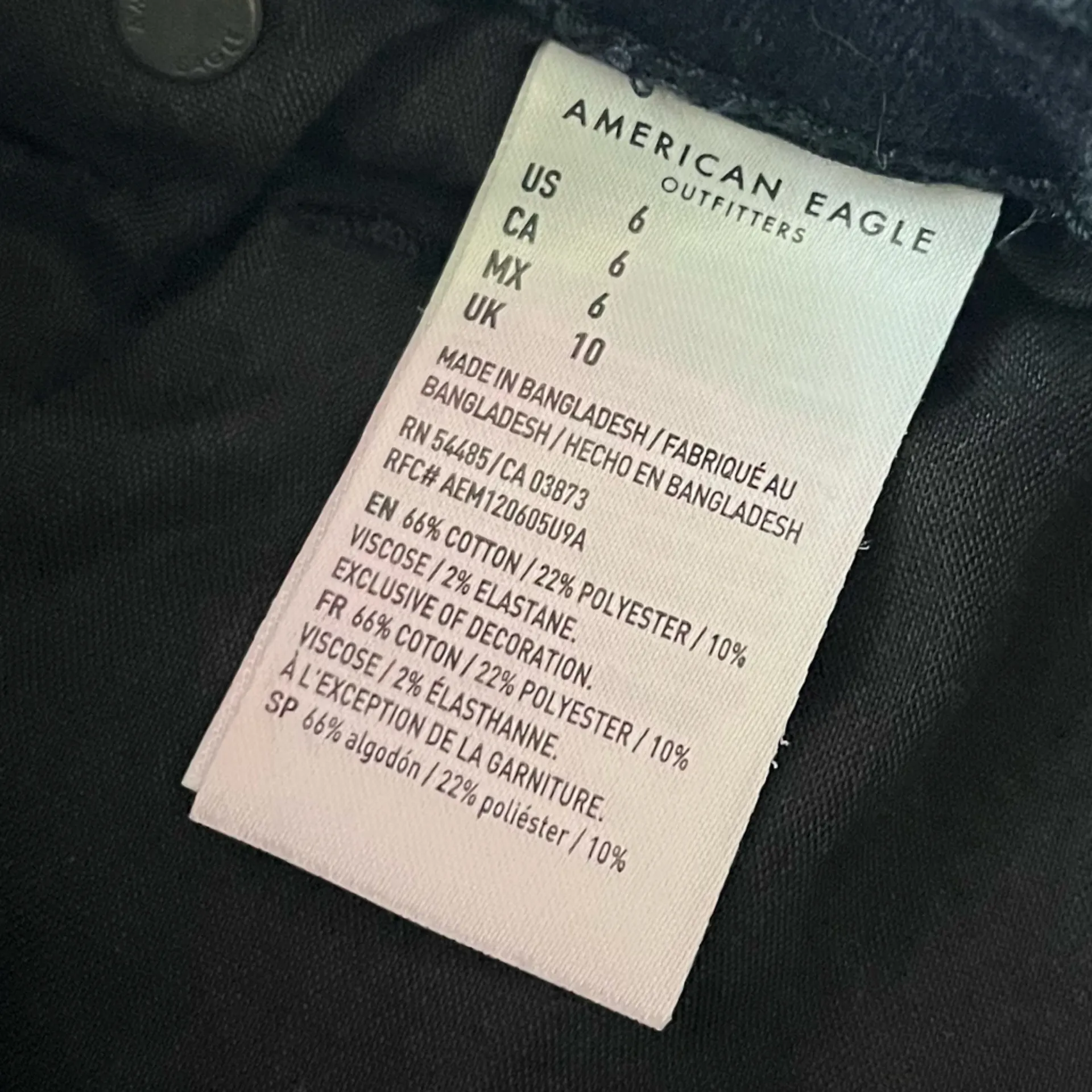 American Eagle • Distressed Washed Black Button Fly Super High Rise Shorties - Image 6