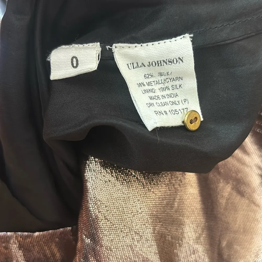 Ulla Johnson Metallic‎ Cheri Lamé Mini Dress Size 0 XS Gold Copper Wrap Bow Sexy - Image 13