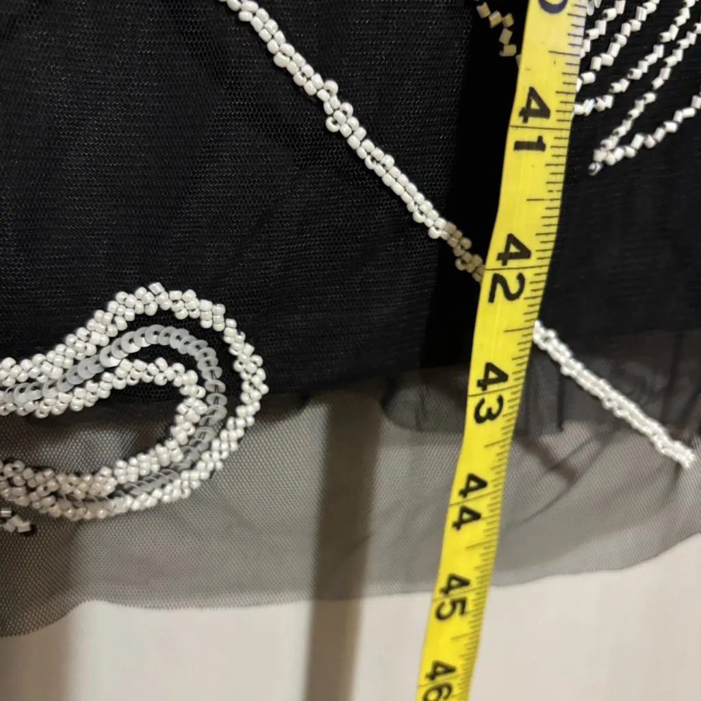 Adrianna Papell Elegant Black and White off-the -shoulder Beaded Dress 18W New - Image 7