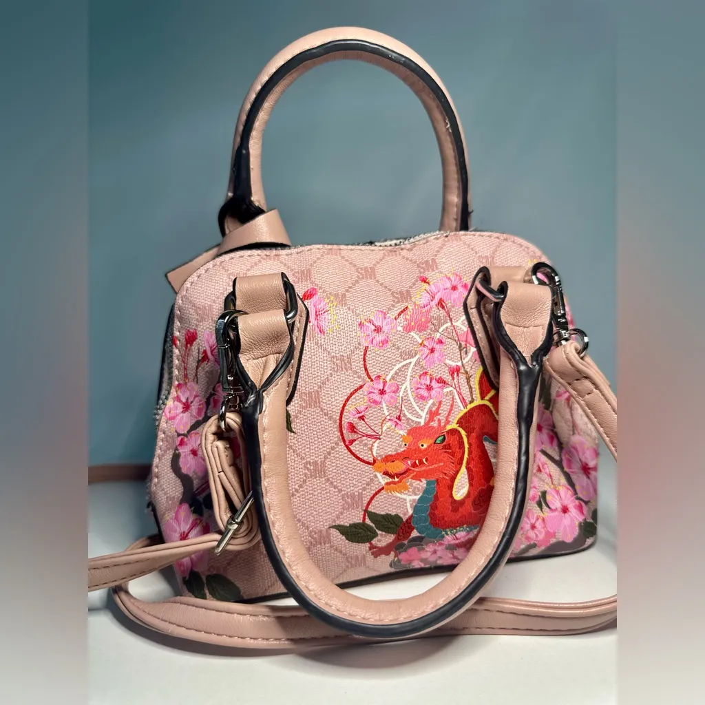 Limited Edition Steve Madden Pink Floral Dragon Satchel - Image 7