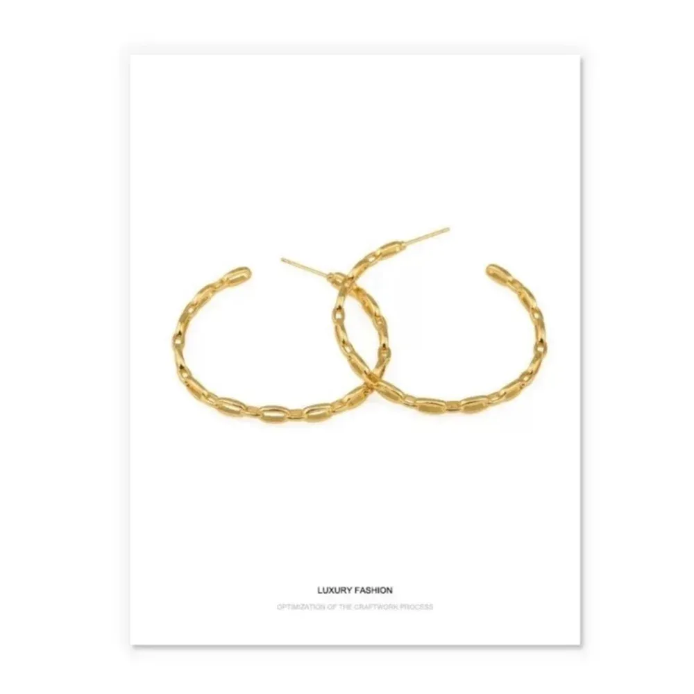 Beautiful Twist 14k Gold Plated Sterling Silver Hoop Earrings, 4.2cm‎ - Image 13