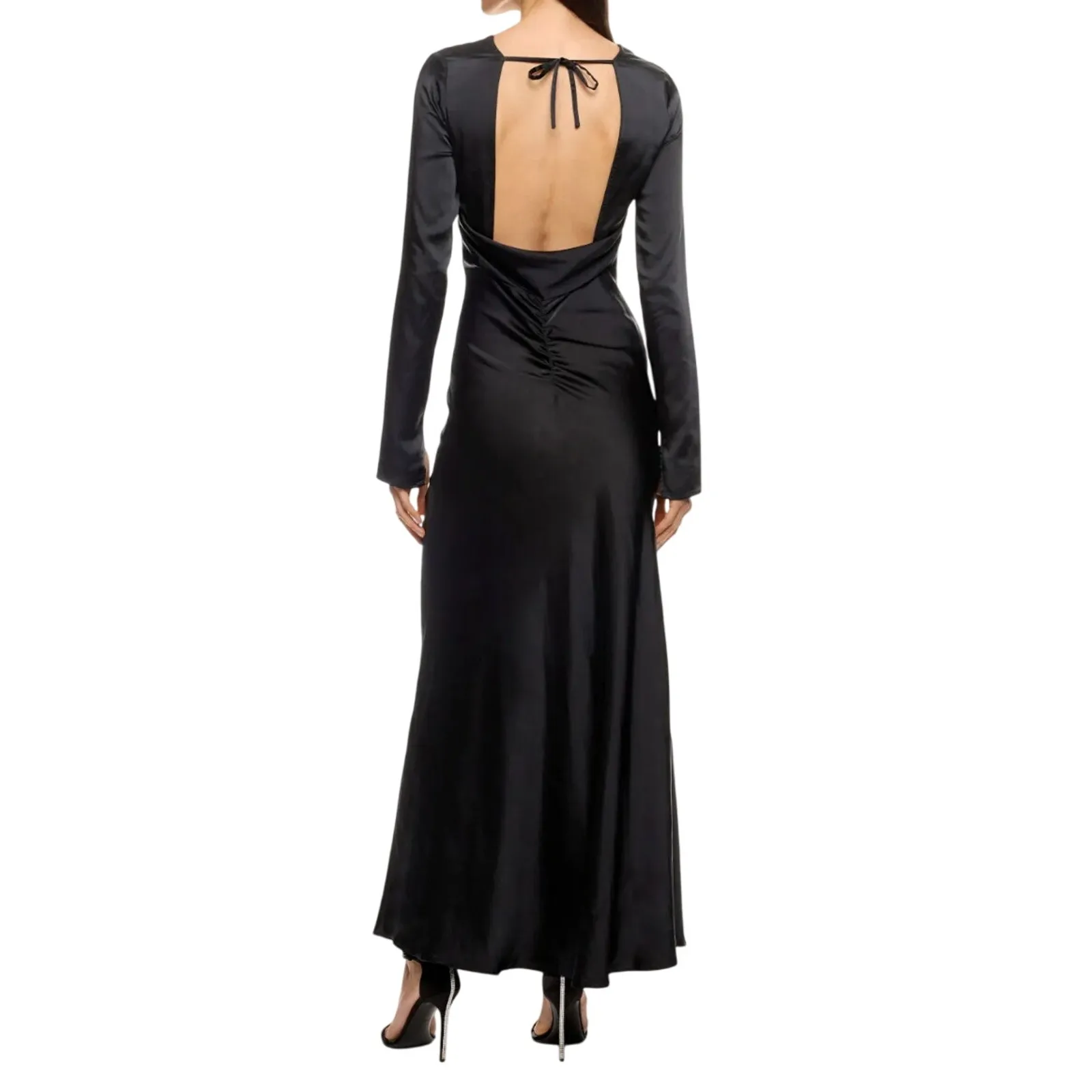 WEWOREWHAT Backless Long Sleeve Maxi Dress in Black, Size US 6 - Image 3