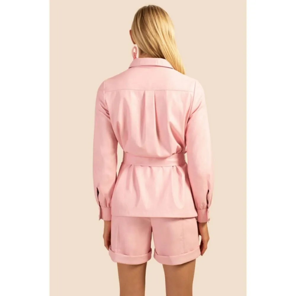 💕TRINA TURK💕 Baristo Short ~ Leatherette Desert Rose Pink 10 NWT - Image 7