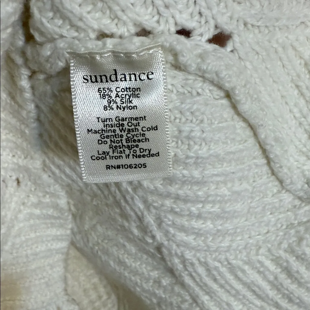 Sundance Ivory Champlain Silk Blend Turtleneck Long Sleeve Sweater medium - Image 4