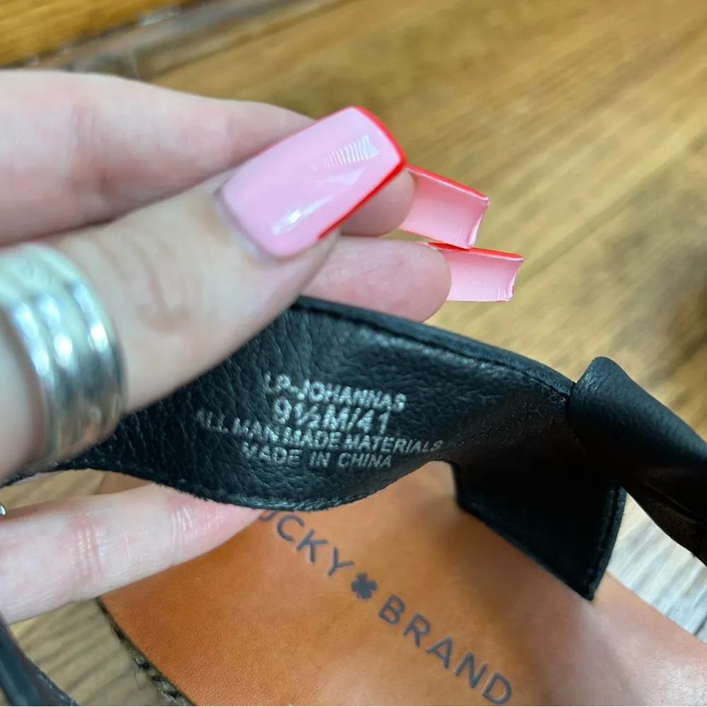 Lucky Brand | Leather “Johannas” Espadrilles Platform Sandals - Image 10