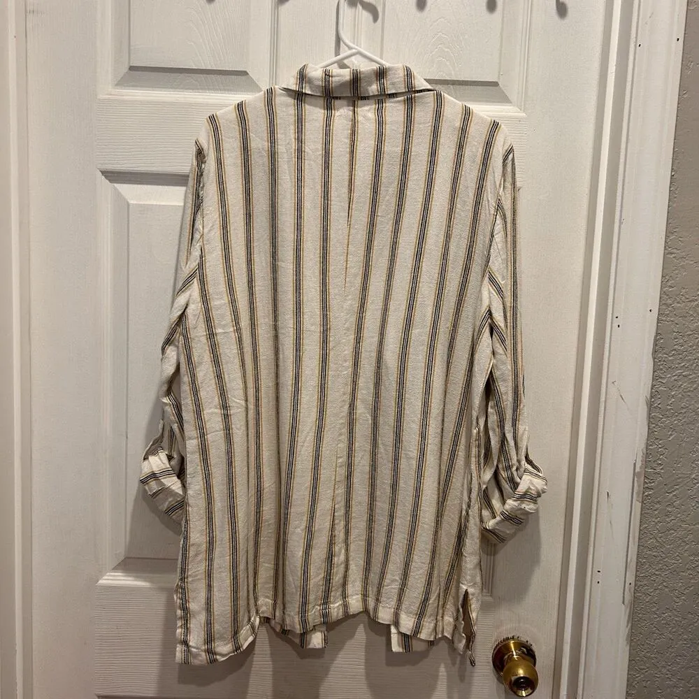 Maurices Women’s XXL Striped Long Sleeve Open Front Lightweight Blazer Linen NWT - Image 7