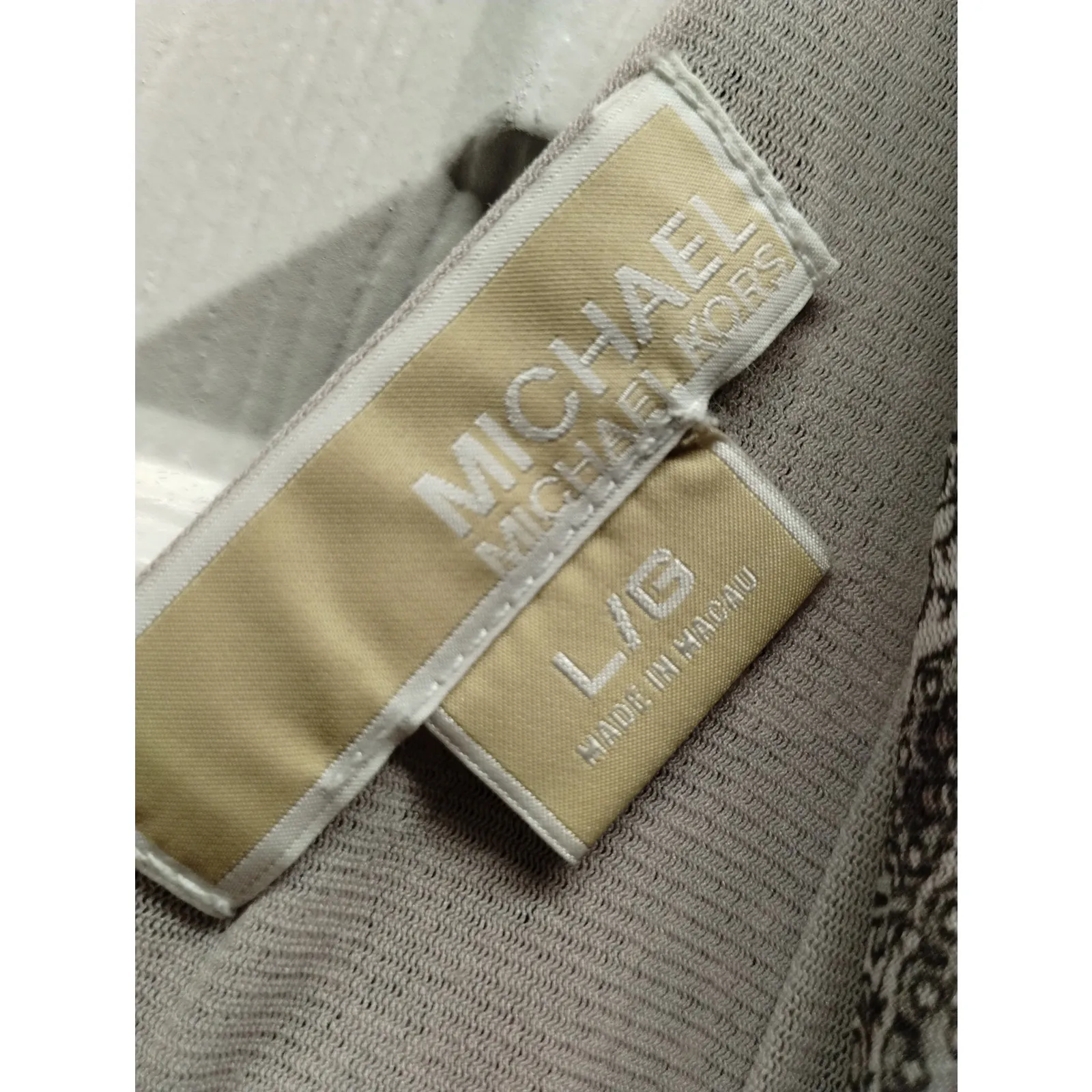 Michael Kors Womens Size Large Brown Paisley Floral V-Neck Waist Tie Tank Blouse - Image 5