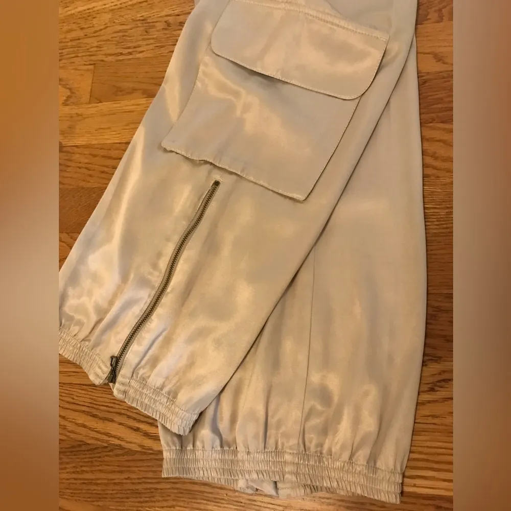 Vintage Satin cargo pants champagne beige size EU40 Size L - Image 6