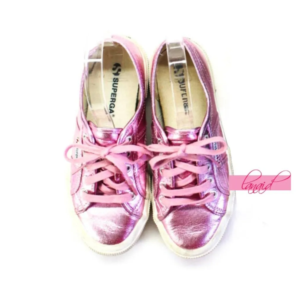 2750 Cotmetu Pink Metallic Shiny Sparkly Glittery Low-Top Shoes Sneakers - Image 6