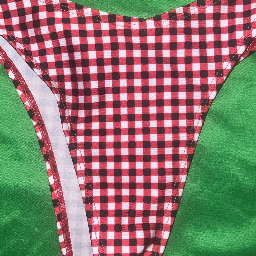 Red Gingham Bikini Set size Large - Image 3