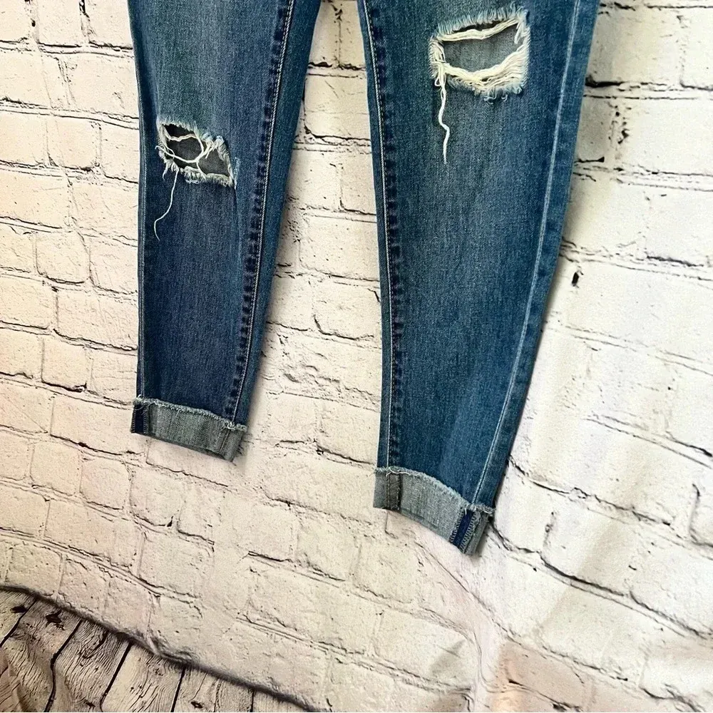Juicy Couture Distressed Skinny Ankle Rolled Cuff Denim‎ Jeans Size 4 - Image 3