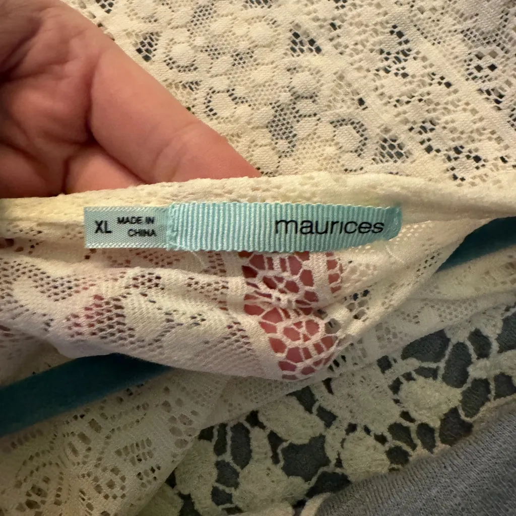 Maurices Ivory All Over Lace Top - Image 7