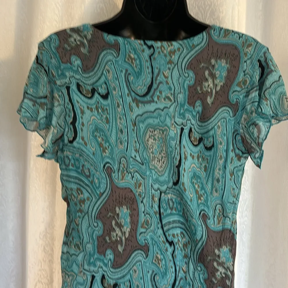 AMI CHIFFON DRESS Sz: M Blue Size M - Image 5