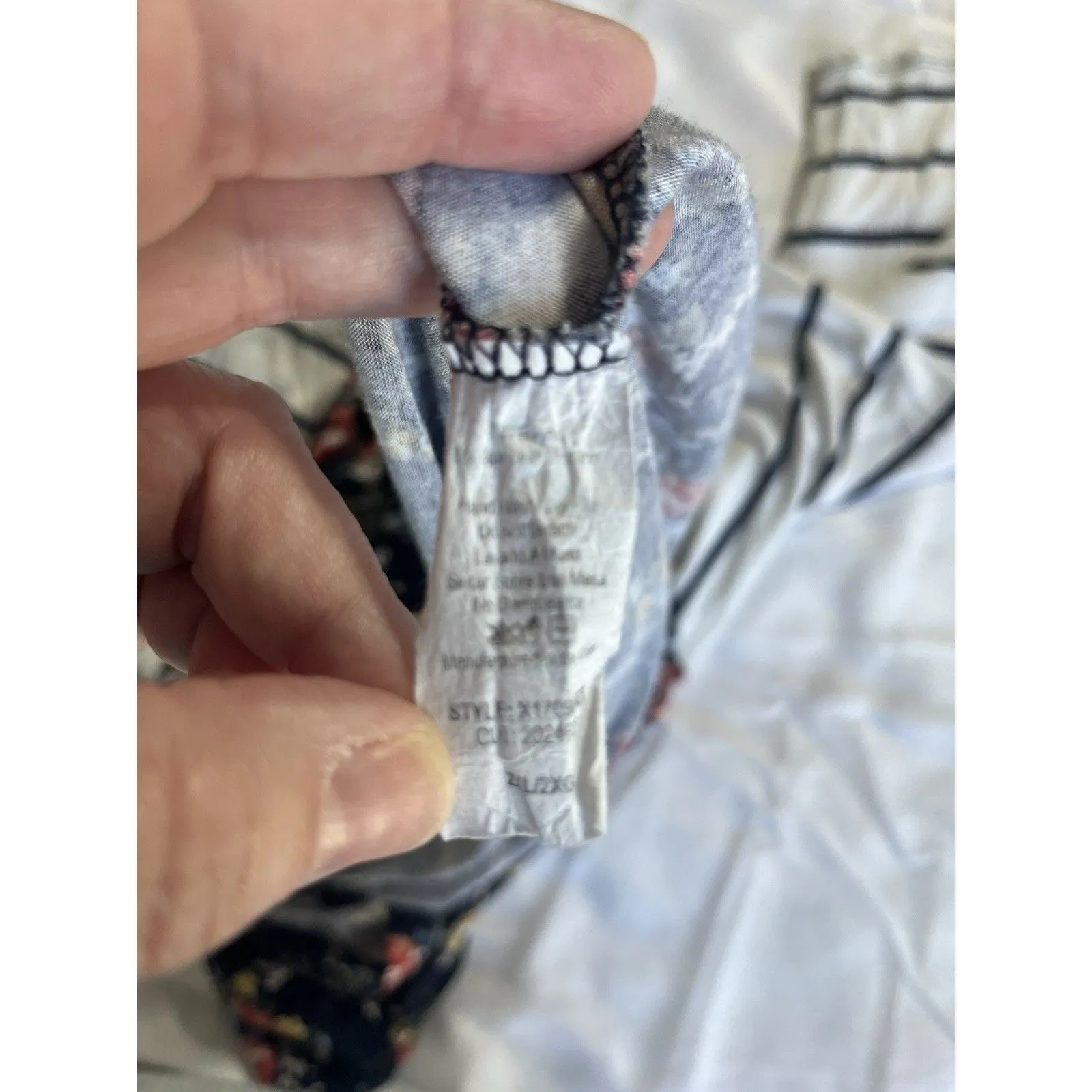 Chris & Carol Baseball Tee Size 2x Floral Stripes Elbow Patch - Image 6