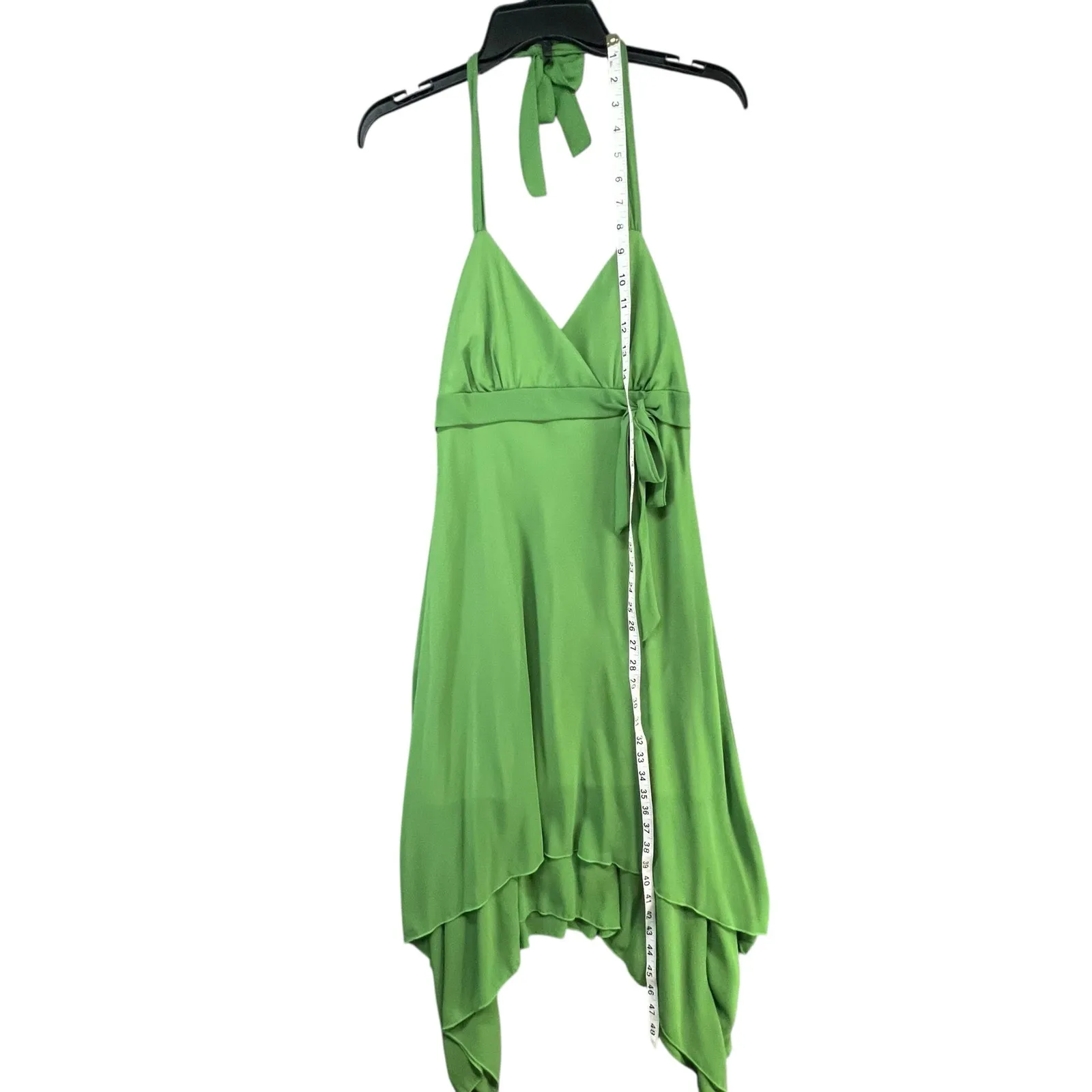 Trixxi Y2K Halter Dress Size XS Green Asymmetrical Hem Forest Fairy Whimsical - Image 10